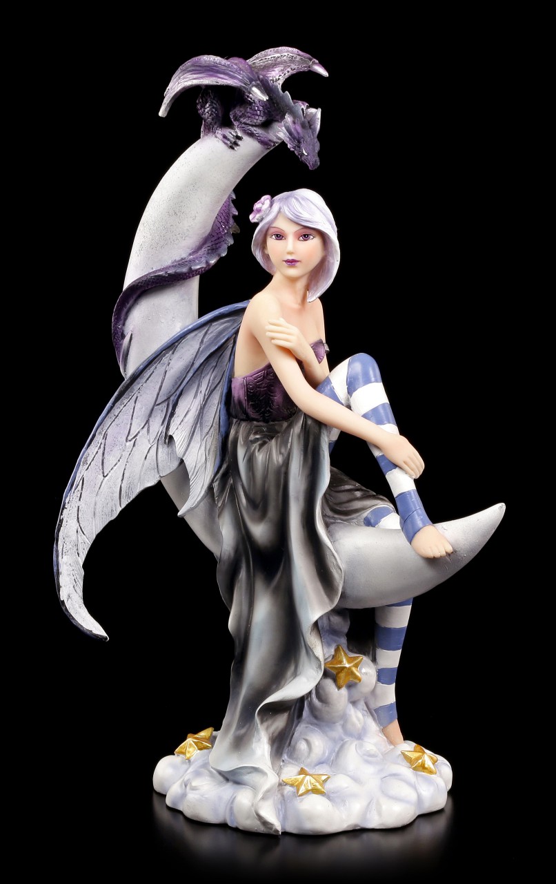 Fairy Figurine - Lata on Moon with Dragon