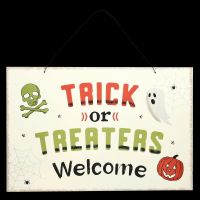 Door Sign Ghost - Trick Or Treaters Welcome