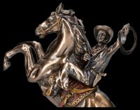 Cowboy Figur mit Lasso auf Pferd