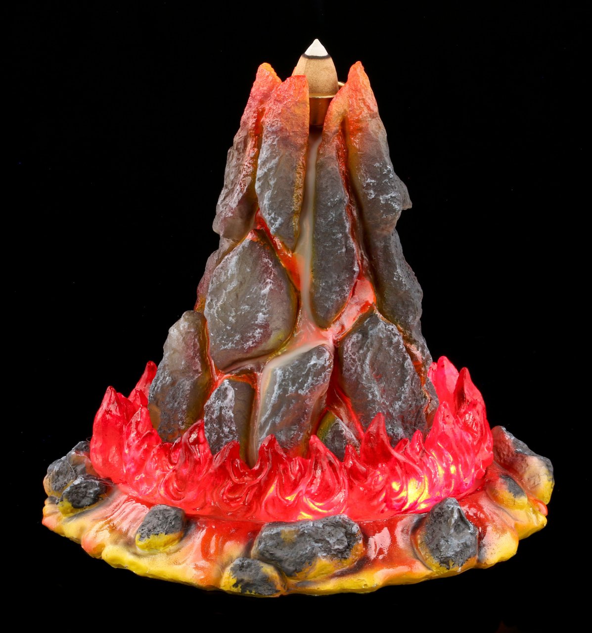 Backflow Incence Cone Holder with LED - Volcano