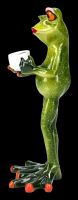 Funny Frog Figurine - Coffee Break