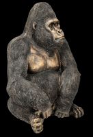 Gorilla Figur sitzend - bronzefarben