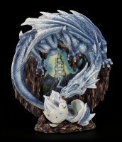 Deco Plate - Dragon Mother with Baby - blue