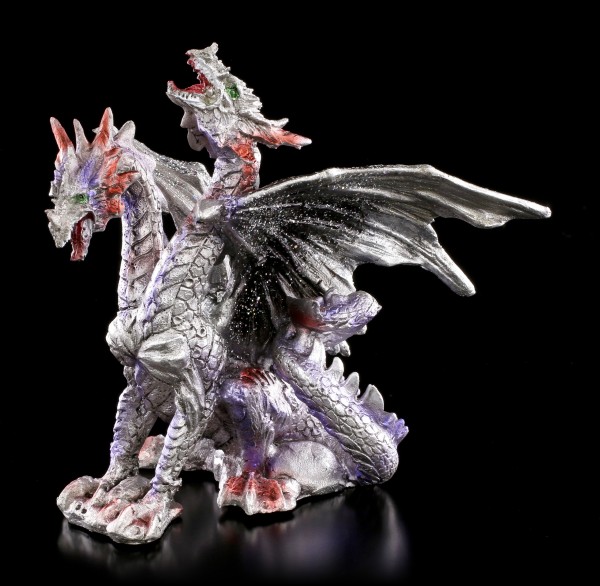 Two-Headed Dragon Figurine with Glitter