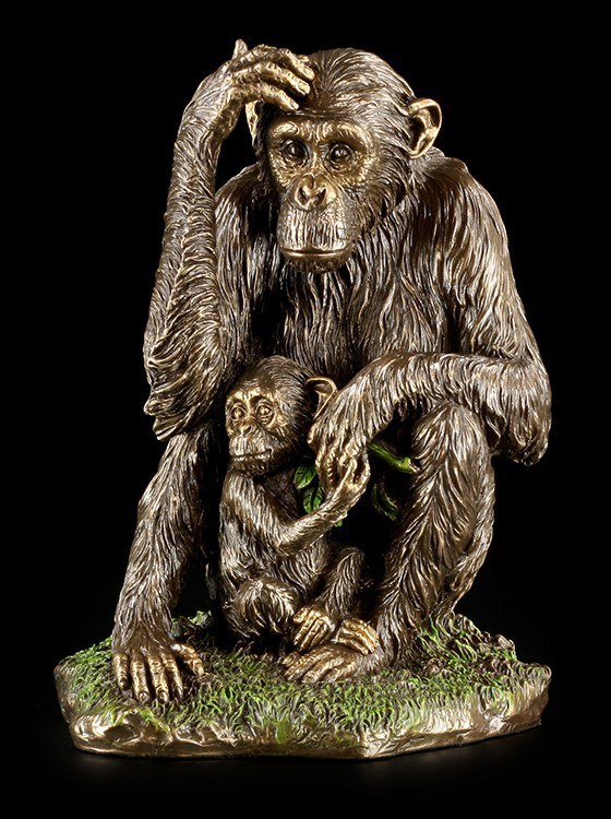 Chimpanzee Figurine with Baby