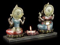 Teelichthalter - Ganesha Figur mit Krishna