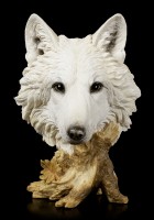 Large Wolf Head Bust - Winter Time
