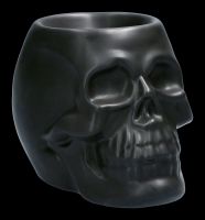 Oil Burner - Black Ceramic Skull