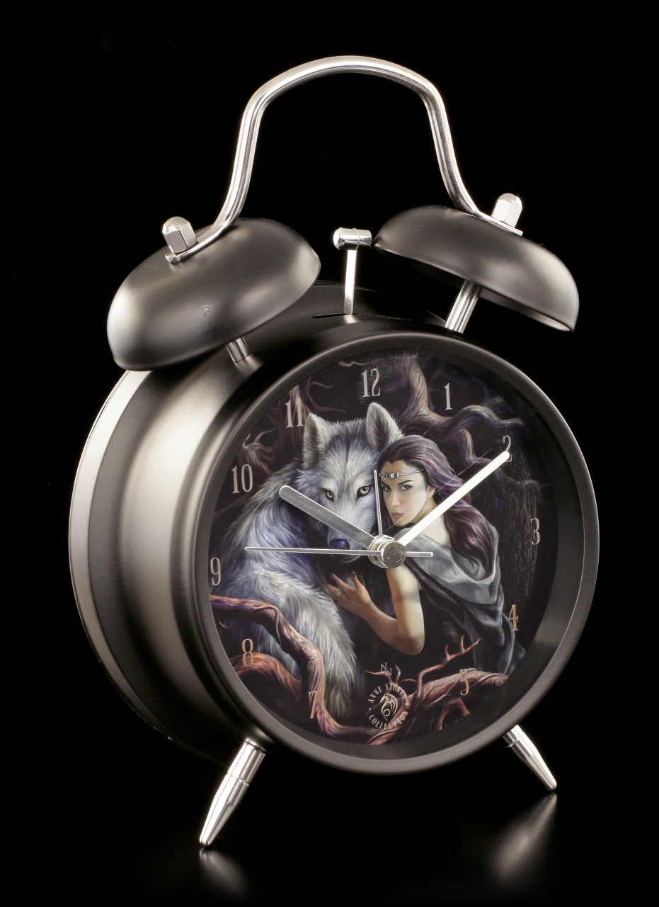 Retro Alarm Clock with Wolf - Soul Bond