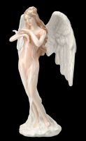 Engel Figur mit Taube aus Porzellan