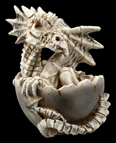 Skeleton Dragon Figurine Hatches from Egg